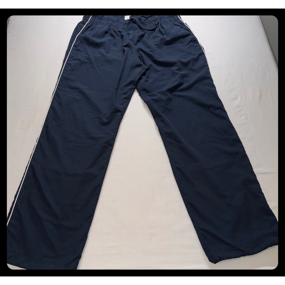 Nike Track Pants Womens XL Navy Blue White Side Stripe Activewear Joggers